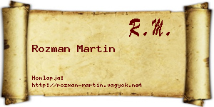 Rozman Martin névjegykártya